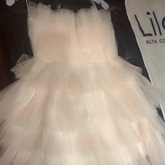 Lila Wedding Dress Bridal Gown Beaded Lace Bodice small Size Custom made - Picture 10 of 12